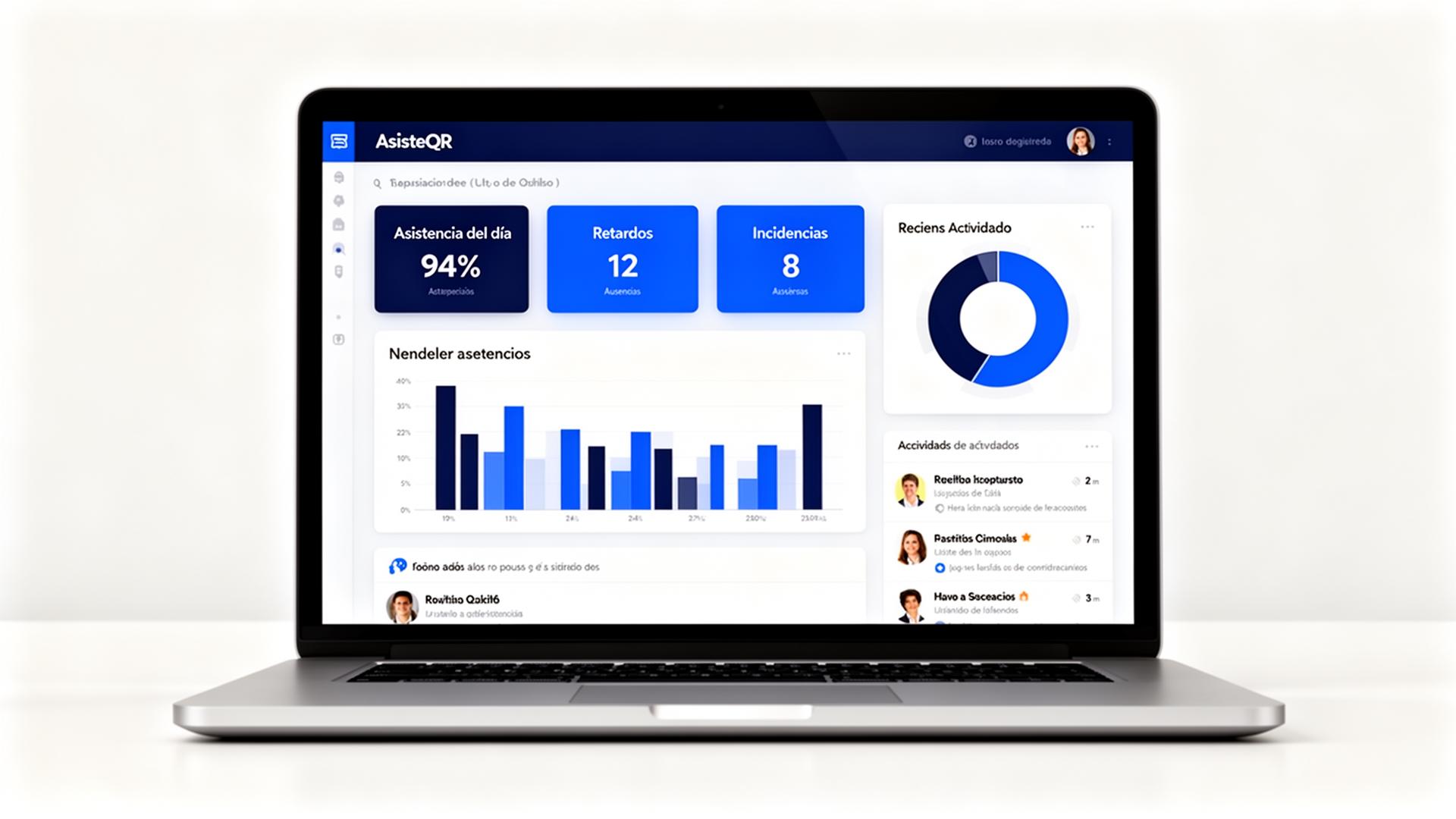 Dashboard administrativo AsisteQR