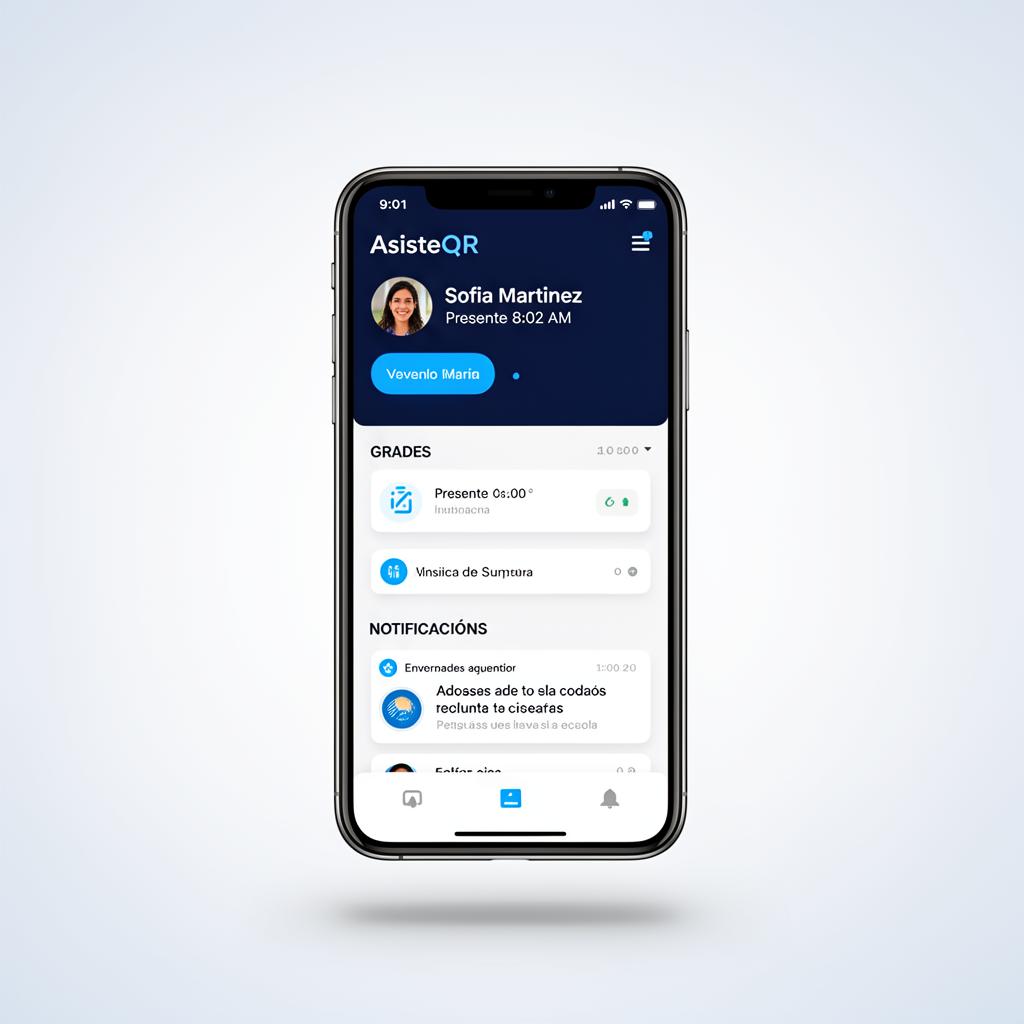 Portal de padres AsisteQR en celular